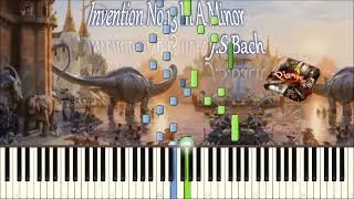 И.С.Бах - Инвенция No.13 ля минор (BWV 784) (piano tutorial) [НОТЫ + MIDI]