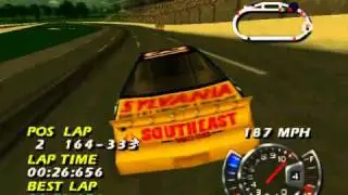 NASCAR 99 (N64) Mike Skinner Crashes at Charlotte Motor Speedway (Reversed)