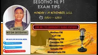 FREE STATE DEPARTMENT OF EDUCATION SESOTHO HL P1 EXAM TIPS