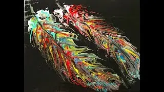 (117) Revised Paint Kiss Technique making 2 Feathers