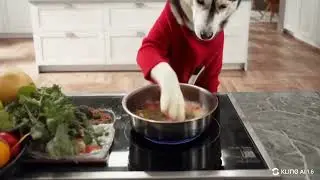 Dog cooking 🥘 #dogshorts #dogcooking #funnyshorts #viralshorts 