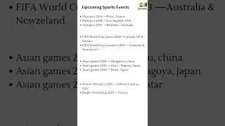 Upcoming Sports Events | Next Olympics games | Next Fifa world cup| #shorts  #olympics #fifa