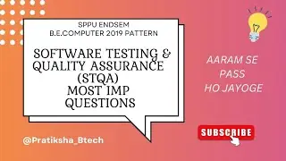 Software Testing & Quality Assurance Important Questions STQA SPPU STQA Playlist SPPU #sppu #exam