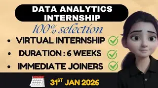Data analyst internship for freshers,non-it candidates|degree & b.tech students| applynow