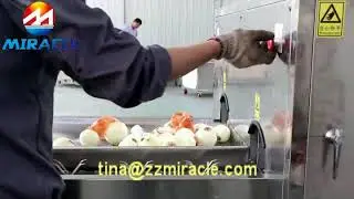 Automatic PLC control system onion peeling and roots cutting machine