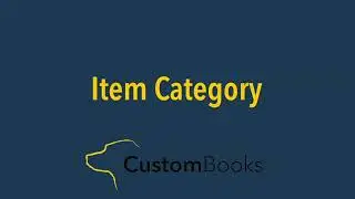 How to Create Item Categories in CustomBooks