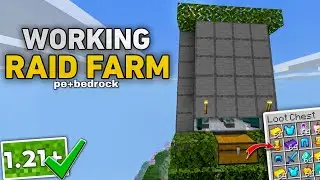 Working Raid farm for  Minecraft pe+bedrock 🔥1.21+ (easy way)
