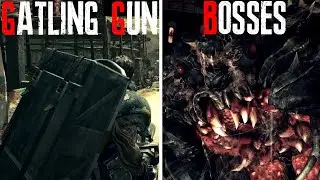 Resident Evil 5 - All Bosses vs Gatling Gun | No Player Damage, Professional Difficulty |