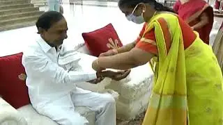 Telangana CM KCR Sisters Ties Rakhi On Raksha Bandhan l Raksha Bandhan Festival
