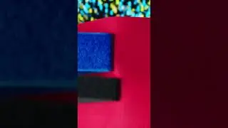 VELCRO ASMR ~ DOUBLE CRUNCH SERIES ~ LIGHT BLUE & THIN BLACK pulled apart from LIGHT RED #212