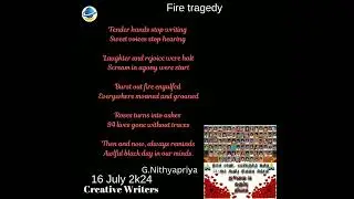 16 July 2024 poem  kumbakonam fire tragedy Creative writers &lrm;@brinda