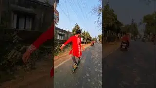 2k26 saraswati puja look #shorts #skater #inlineskating #mf900 #publicreaction #djiaction2