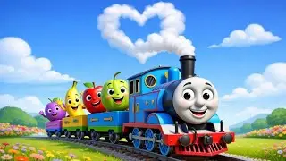 फल वाली रेलगाड़ी 🚂🍎 | Funny Fruits Train Song for Kids #cartoon #happy 