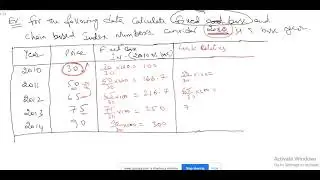 Index Numbers Chain Fixed Base