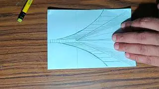 Perspective bridge drawing in point one #drawing #bridge #perspective #art #artist #pencildrawing