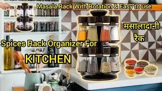 Spices Rack Organizer | Rotating Spice Jar Set For Kitchen | Spices Container Set | Smart Kitchen