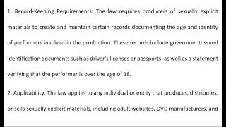 What is 18 US Code 2257 Child Protection explained