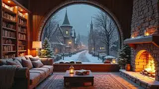 Ambient Winter Jazz Music | Soft Piano Music & Fireplace Perfect for Study Sessions