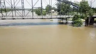 Waco tx bridge flooding (drone flight)