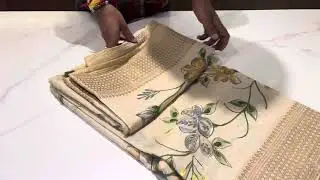 &ldquo;Premium Linen tissue with hand painted Kantha work and knot work Saree&rdquo;||#youtubevideo #Rajajinagar