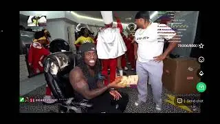 Kai cenat first time eating chicken Big Mac wild fanum surprise him with a live bands