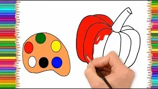 How to drawing red chili / Drawing big chili with color / Coloring page Drawing Kids  / color kids