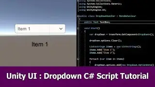 Unity UI Tutorial Dropdown C# Scripting