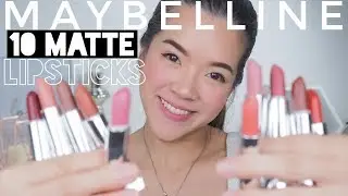 REVIEW+SWATCH ลิปสติกแมตต์นู้ด 10 แท่ง Maybelline Creamymattes และ Powdermattes: Supergibzz