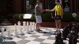 Blitz chess game on big chess board