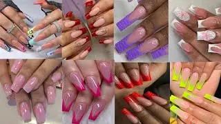 Most Latest 2025  Gel Nails Designs For African Girls And Ladies/ Colorful Acrylic Gel Designs