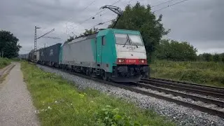 Br 186 230 fährt mit ihrem KLV Zug Richtung Basel 