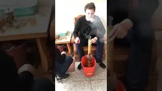 Smoking from a Chinese Bamboo Water Pipe for the first time