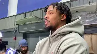 Buffalo Bills defensive end Greg Rousseau during locker cleanout