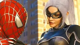 Black Cat Flirting with Spider-Man & Saves Spidey from Hammerhead PS4 HD