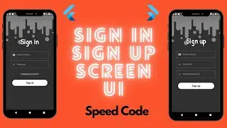 Flutter UI - Sign in and Sign up | Speed code | developersonline