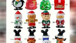 Mini Wind-Up Christmas Toys Funny Elk Santa Snowman Jumping Walking Clockwork Toy Xmas Home Decorati