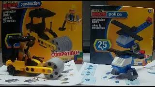 Make-It Blocks | Steamroller & Police Helicopter | Lego Build