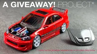 Custom Hot Wheels Honda Civic Si Giveaway Project