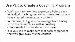 How to make money online with PLR product : PLR Coaching Strategy