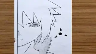 How to draw sasuke uchiha drawing half face step by step