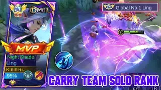 MANIAC! GLOBAL LING CARRY TEAM IN SOLO RANK! MOBILE LEGENDS