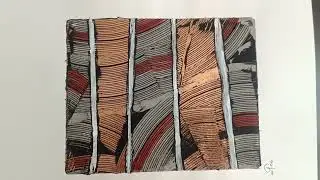 Abstract landscape. Acrylic monoprint on paper. No. 848