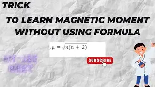 Trick to Find Out Magnetic Moment without formula #shorts #chemistry