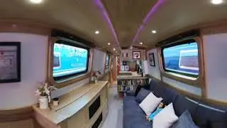 elektra walkthrough - modern narrowboat in 360 degrees