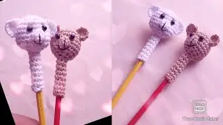 How to crochet a teddy bear pencil topper #crochet #diy #teddy #penciltopper