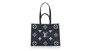 Louis Vuitton Monogram Empreinte Giant Onthego MM Navy Cr&egrave;me