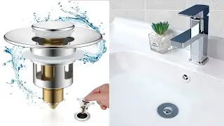 Hibbent All Metal Universal Bathroom Sink Stopper 1''~1.8'' Basin Pop Up Sink Drain Strainer, Chrome