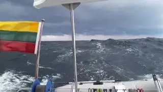 Fountaine Pajot Mahe 36 in gale force 8 beaufort in Baltic sea