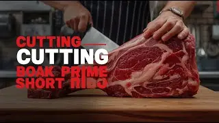 How to Cut USA Prime Short Rib Bone-In | Professional Butcher Cutting Process #latiao #latios #ams
