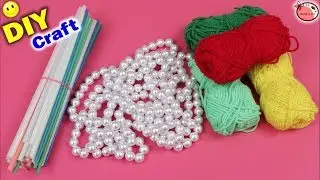How To Make Jhumar At Home Using Wool 👌 DIY Wall Hanging Making At Home | Home Decoration Idea 2018